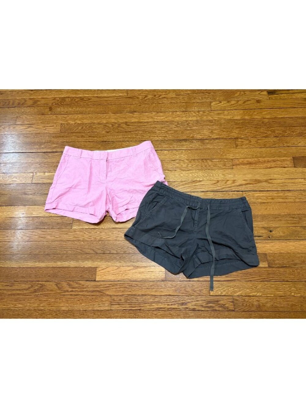 J. Crew Womens Shorts Size 14 *Lot of 2* Pink City Fit Chino & Gray Cotton Linen